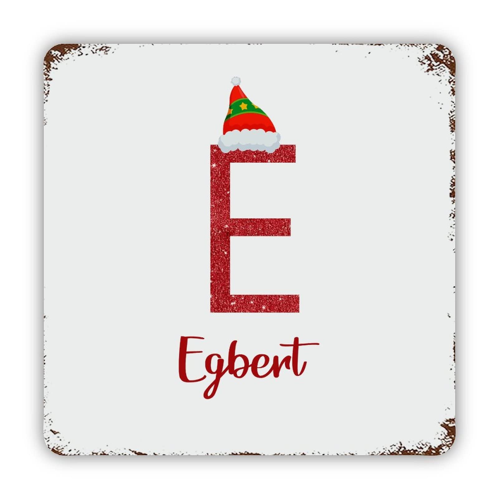ENEDNATE Farmhouse Rustic Aluminum Sign Personalized Name Custom Initial Letter E Metal Sign Retro Aluminum Tin Sign for Kitchen Bedroom Living Room Wall Art Door Hanger Home Decor Sign 12x12 Inch