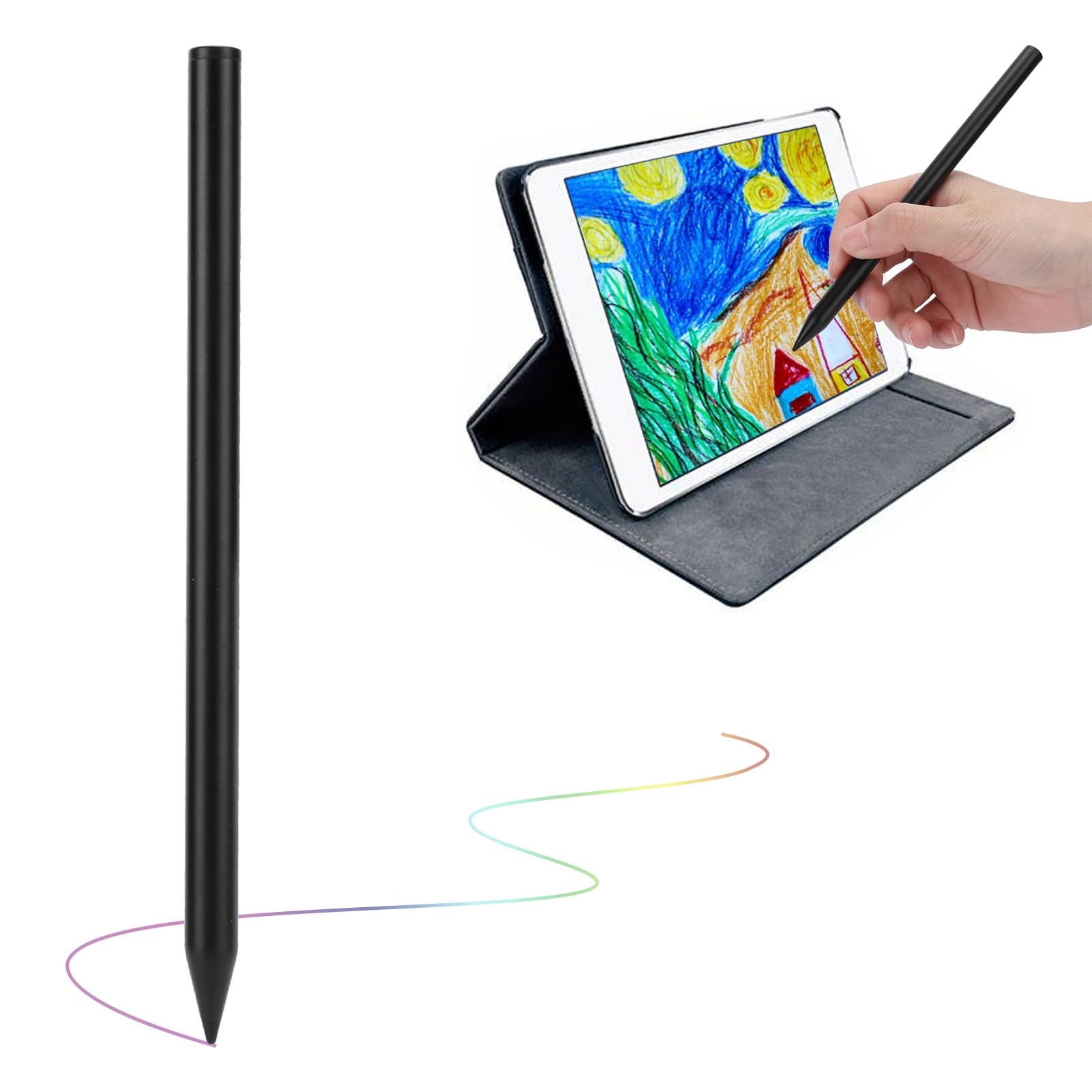 Lápiz Capacitivo Lápiz óptico Lápices de Pantalla Táctil Eficientes para iOS Escritura Suave óptico Universal para iOS 12.2 2018 o Superior, Carcasa de Aluminio (Negra)