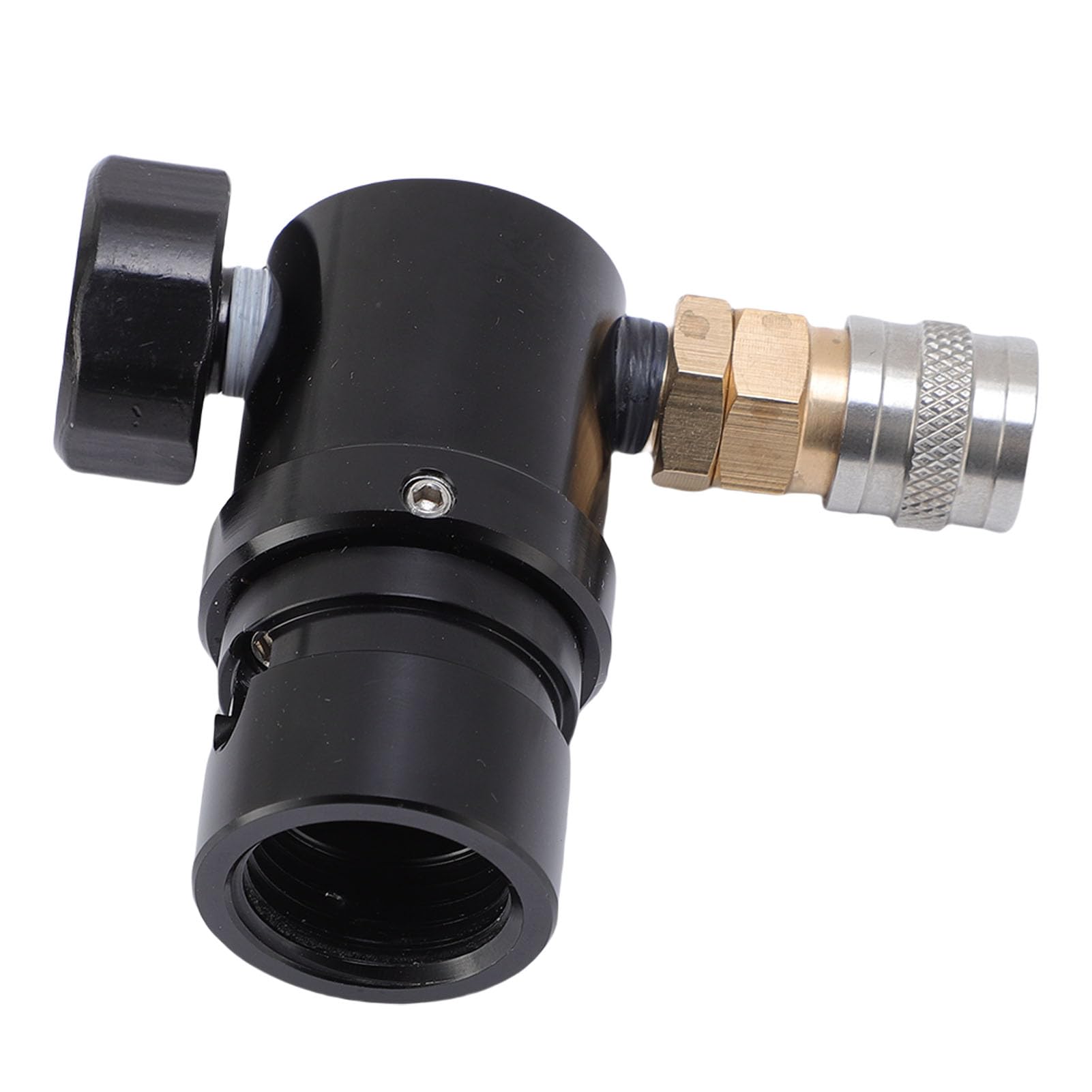 Qcwwy Regulador de Baja Presión de CO2 Ajustable, Compacto y de bajo Perfil, Presión Rápida para Tanques HPA con Hilo G1/2-14, Construcción de Aleación de Aluminio, Diseño Eficiente y Simplificado