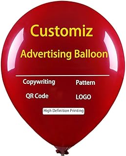  100PCS Customized Advertising Balloons, Customizable Avatar, Text, QR Code, Custom Balloons with Logo for Birthday Parties, Weddings, Corporate Celebrations (Comes with Support Rod & Air Pump)