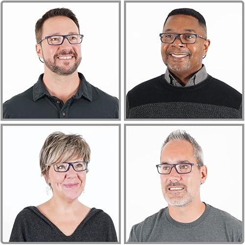 Miniatura 6 de Clic Lentes de lectura magnéticos para hombres o mujeres, lectores de computadora, ejecutivos XL (XL-XXL, azul mate oscuro, aumento de 1.50)