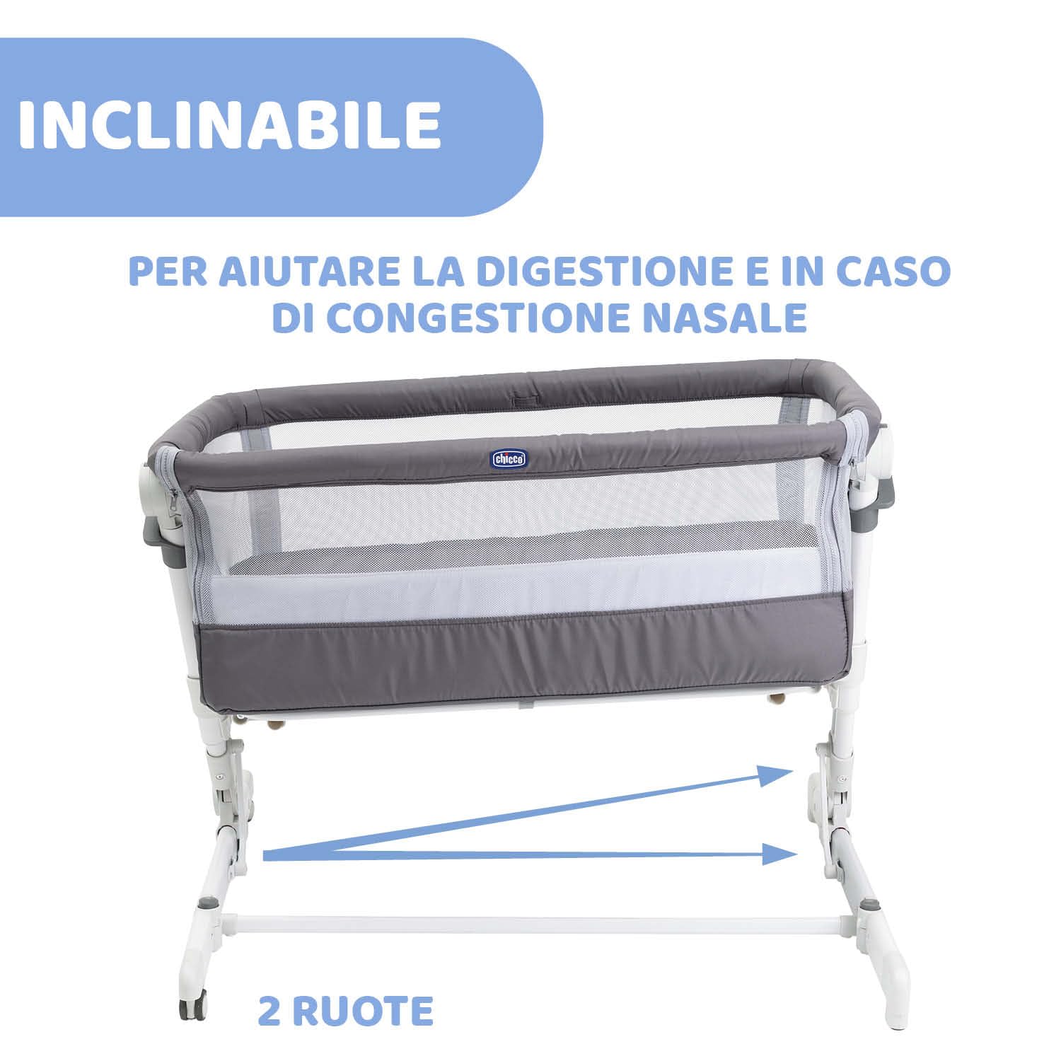 Chicco Next2Me Pop Up Culla Neonato Fianco Letto, Chiusura Compatta, Trasportabile Ovunque, Altezza Regolabile, Inclinabile, Materasso e Borsa da Viaggio Inclusi, Atmosphere