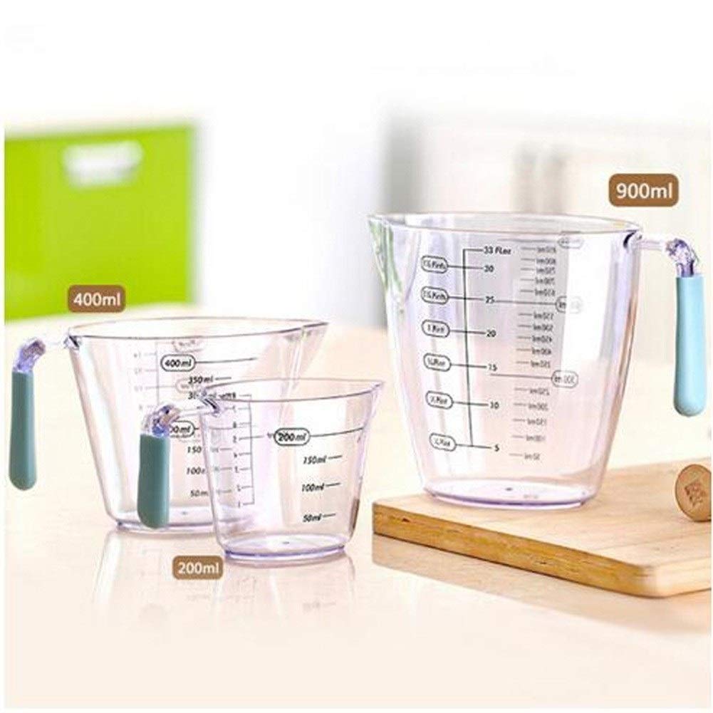 Autocollant mural Tasse à mesurer-outil, tasses à mesurer en plastique, avec poignée, tasses à mesurer domestiques-échelle claire, conception de buse en forme de V (couleur : clair) (transparent)