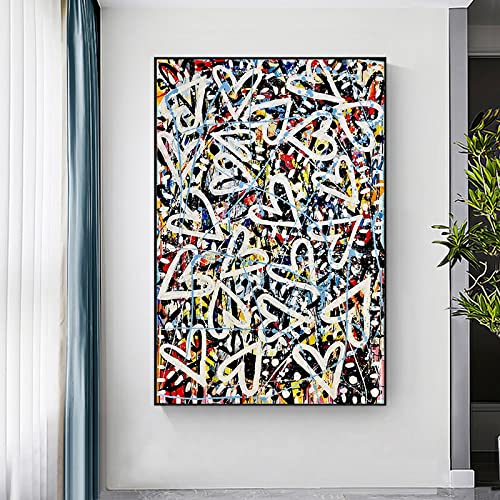 Abstrait Street Art Graffiti Coeur Peinture Décorative Mur Art Moderne Toile Coeur Affiches Et Impressions Pour Salon Maison 30X40Cm Sans Cadre Cover