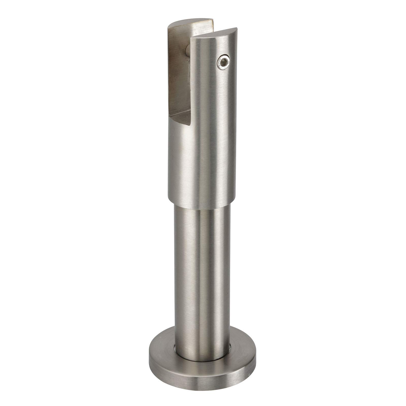 Cubicle Partition Leg Support with 150mm - 180mm Adjustable Height for 20mm Partitions in Satin Stainless Steel Finish