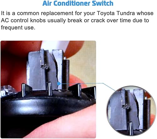 Miniatura 4 de Interruptor NOB de control de clima de CA - Juego de 3 - Reemplazo # 55905-0C010, 559050C010 - Compatible con Toyota Tundra 2000, 2001, 2002, 2003,