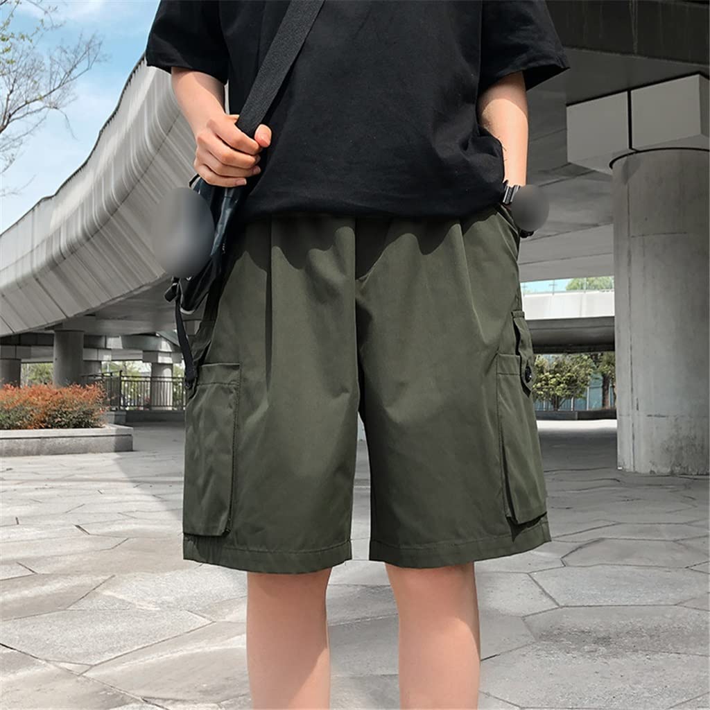 Shorts de travail verts amples et robustes en coupe droite homme - 7