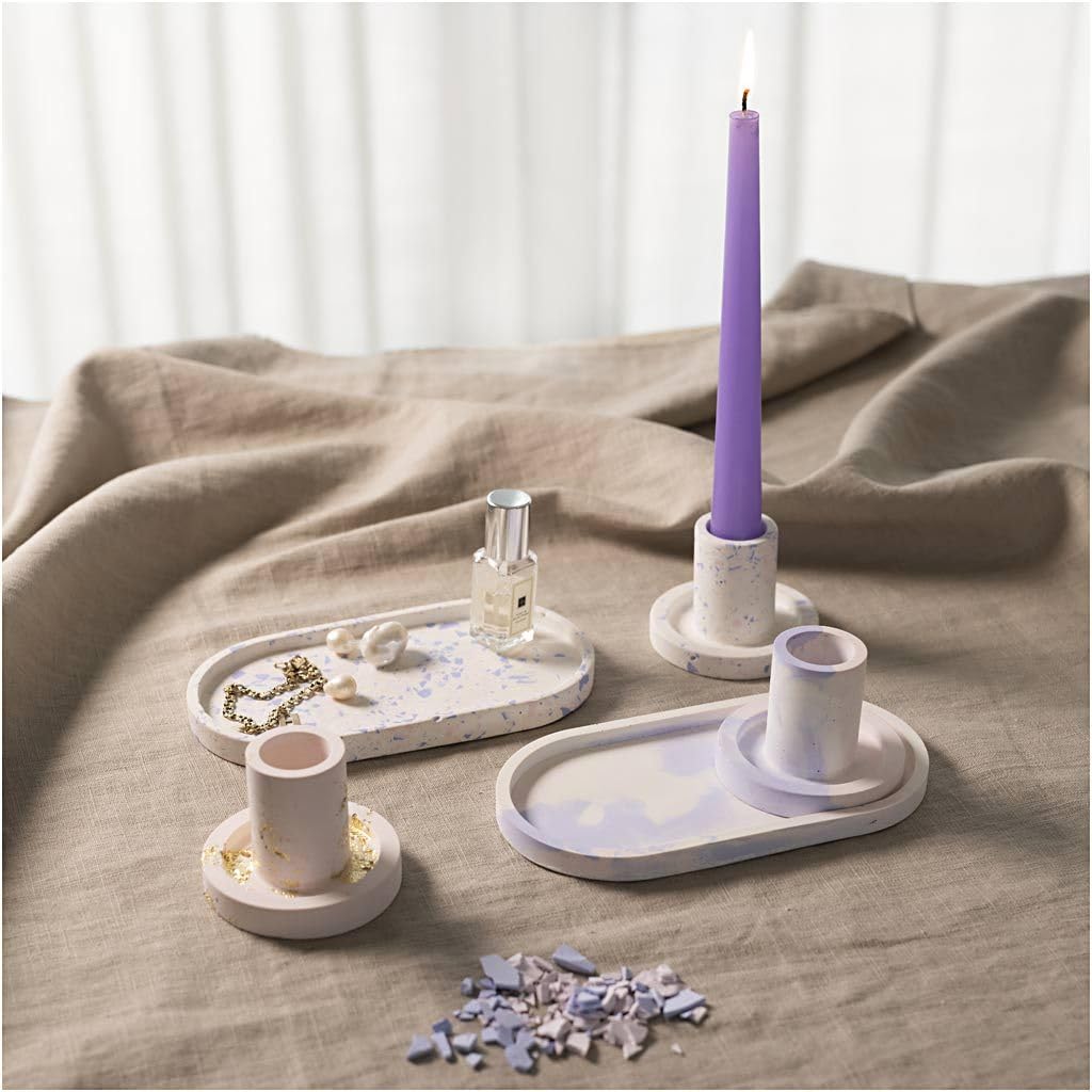 Starter Kreativ Set Gießharz / Harzgießen, Kerzenhalter und Tabletts