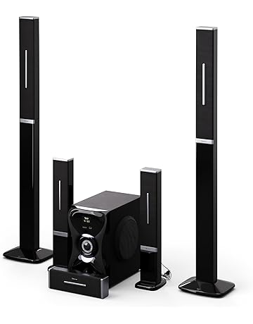AUNA Areal 825 5.1 Surround Sound System - Wireless Bluetooth, 100W Subwoofer, RGB Lighting, USB/SD Ports, AUX & Optical Input, Home Cinema Speakers with Remote Control
