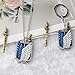 Kbtany AOT Wings of Freedom Charm Keychain - Shingeki No Kyojin Chain - Anime Gifts for Men Women and Fans