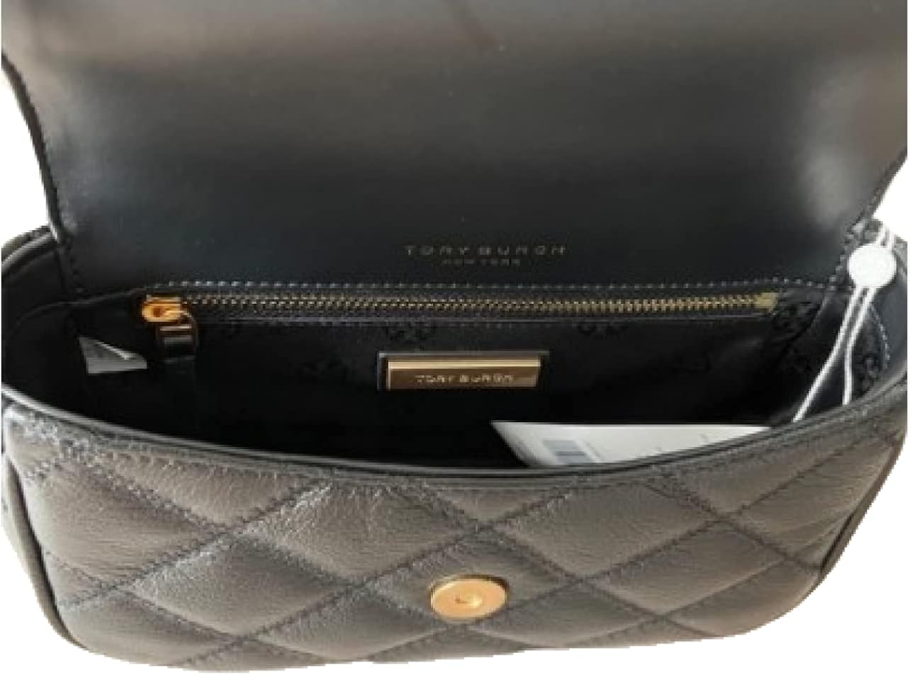 Tory Burch 87861 Black With Gold Hardware Diamond Quilted Leather Willa Mini Women's Top Handel Bag: Handbags: 