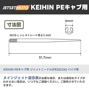 再出品ページ Amazon | JetsetMoto ジェットニードル PE20/24 対応 ジェット