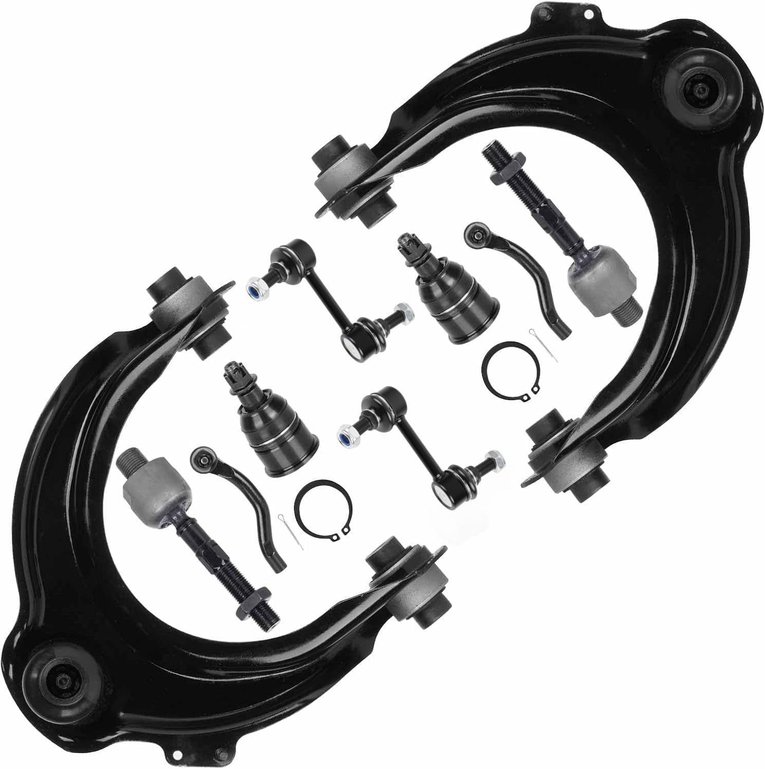 Front Upper Control Arms w/Ball Joints Tie Rod Ends Sway Bar End Links Lower Ball Joints Suspension Kit for Honda Accord 2003-2007, for Acura TSX 2004-2008 Coupe & Sedan 2.4L L4 (10pc)