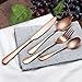 Rose Gold Cullery Set 20 Pack,Kitchen Silverware/Flatware Anti-rust Utensil Set,Stainless Steel Dinnerware Set Service for 4 Include Knife Fork Spoon,Dishwasher Safe (Mirror Polished)