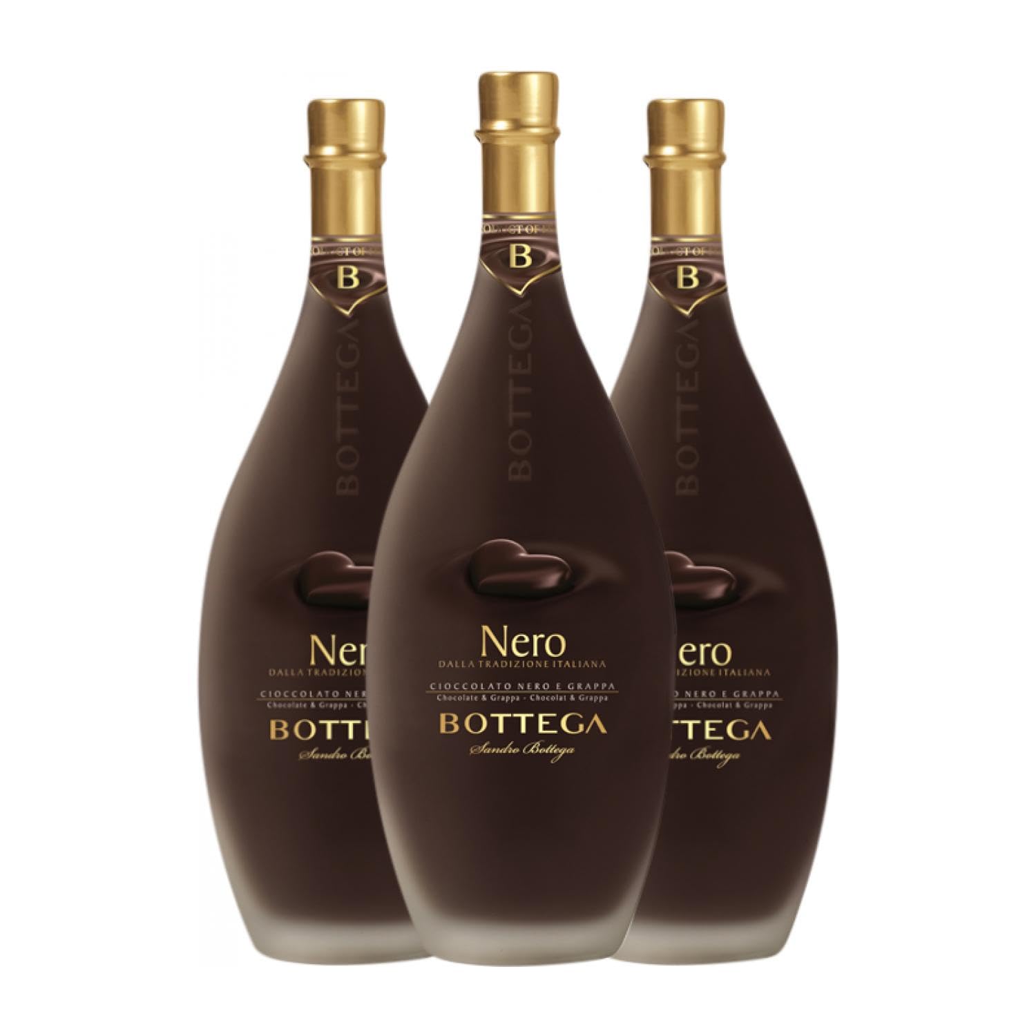 Crema de Licor Bottega Gold Crema Nero Botella Medium 50 cl (Caja de 3 Botella Medium de 50 cl)