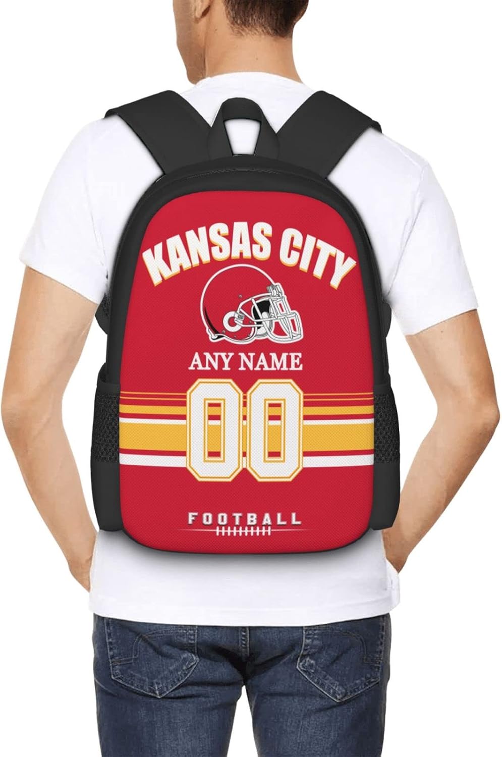 Custom Kansas City Backpack for Men Women, Personalized Backpacks with Name and Number, Customized Football Style Backpack Gifts for Fans - Image 5