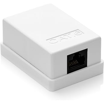 deleyCON CAT 6 Network Socket RJ45 Surface-Mounted 1 Gbit LAN 1 Piece