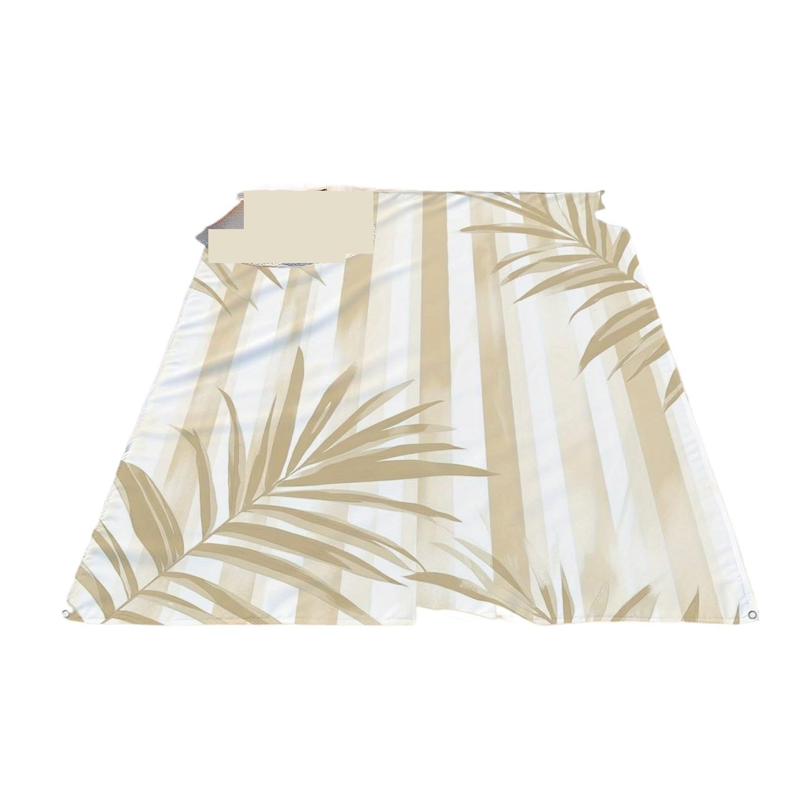 Générique Tapis de Plage rayé en Feuille Palmier, Tapis Pique-Nique, Camping, Prairie, Rangement Pliable(200x210CM(6.6x6.9FT)