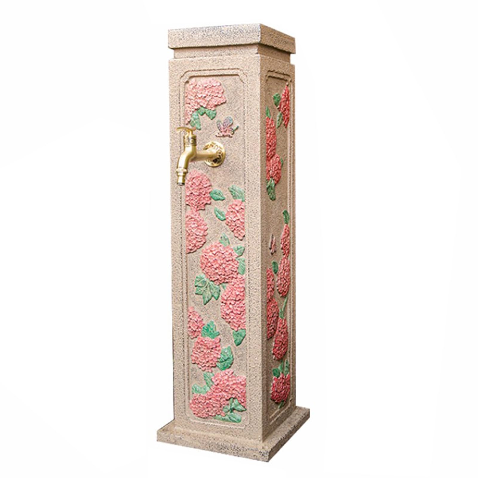 Outdoor Garden Water Column, Water Hydrant with Brass Faucet, Frost Proof Yard Hydrant for for Garden Farm Pasture Backyard Irrigation(Pink)