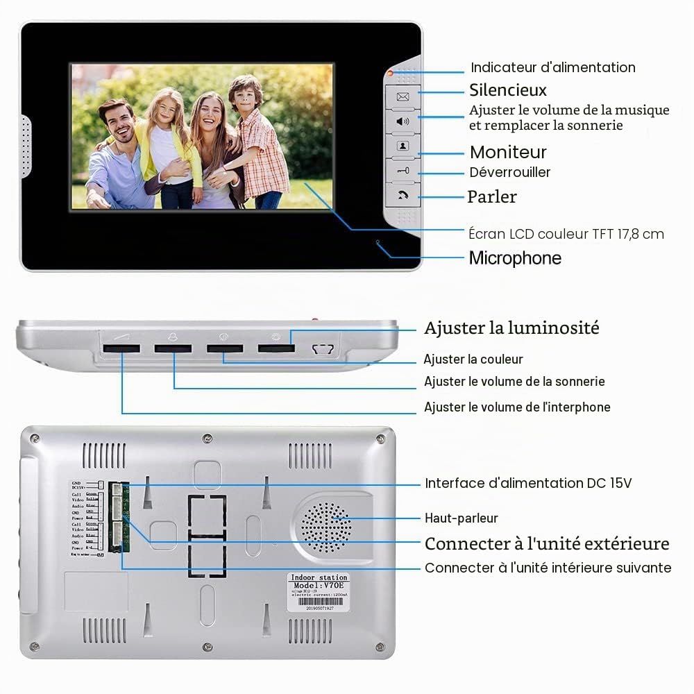 LIBO 7 Pouce Étanche Interphone Vidéo Filaire Vidéo Porte Téléphone Interphone Numérique HD Moniteur IR Nuit Vision Caméra pour Maison Porte Système D'entrée