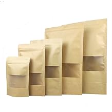 Buy 60 Pcs Stand Up Kraft Paper Bag Pouch With Zip Lock And Transparent Window For Storing Food Nuts Seeds Beans Tea Leaves Coffee Candy Snack Dried Fruits 3 7x5 7 60 Count Online In Vietnam B07jf4w1tm