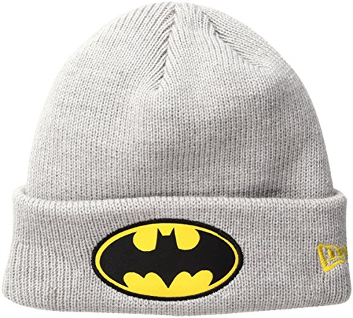 New Era Cap Herren Batman Heather Grau Cuff Knit Beanie, Einheitsgröße, Grau meliert