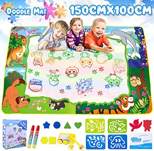 Ezire Magic Doodle Mat 60 X 40 Inches Extra Large Water Drawing Doodling Mat Mess Free Water Magic Mat Coloring Painting Mat Educational Toy Gift for Kids Toddlers Boys Girls