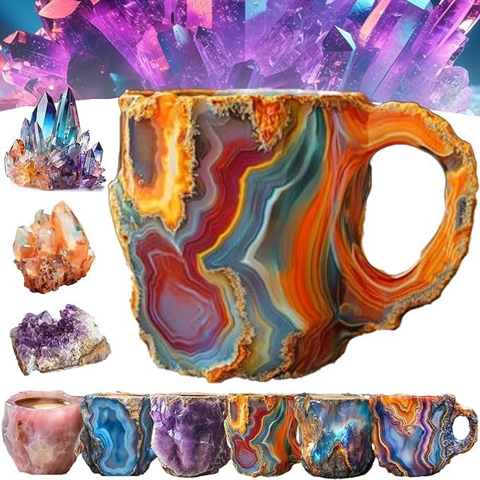 Mineral crystal coffee cup, multi-color coffee pot (color-A)