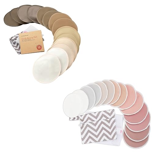 KeaBabies Almohadillas de lactancia y almohadillas de lactancia reutilizables para lactancia materna 14 fundas lavables y bolsa de lavado Paquete