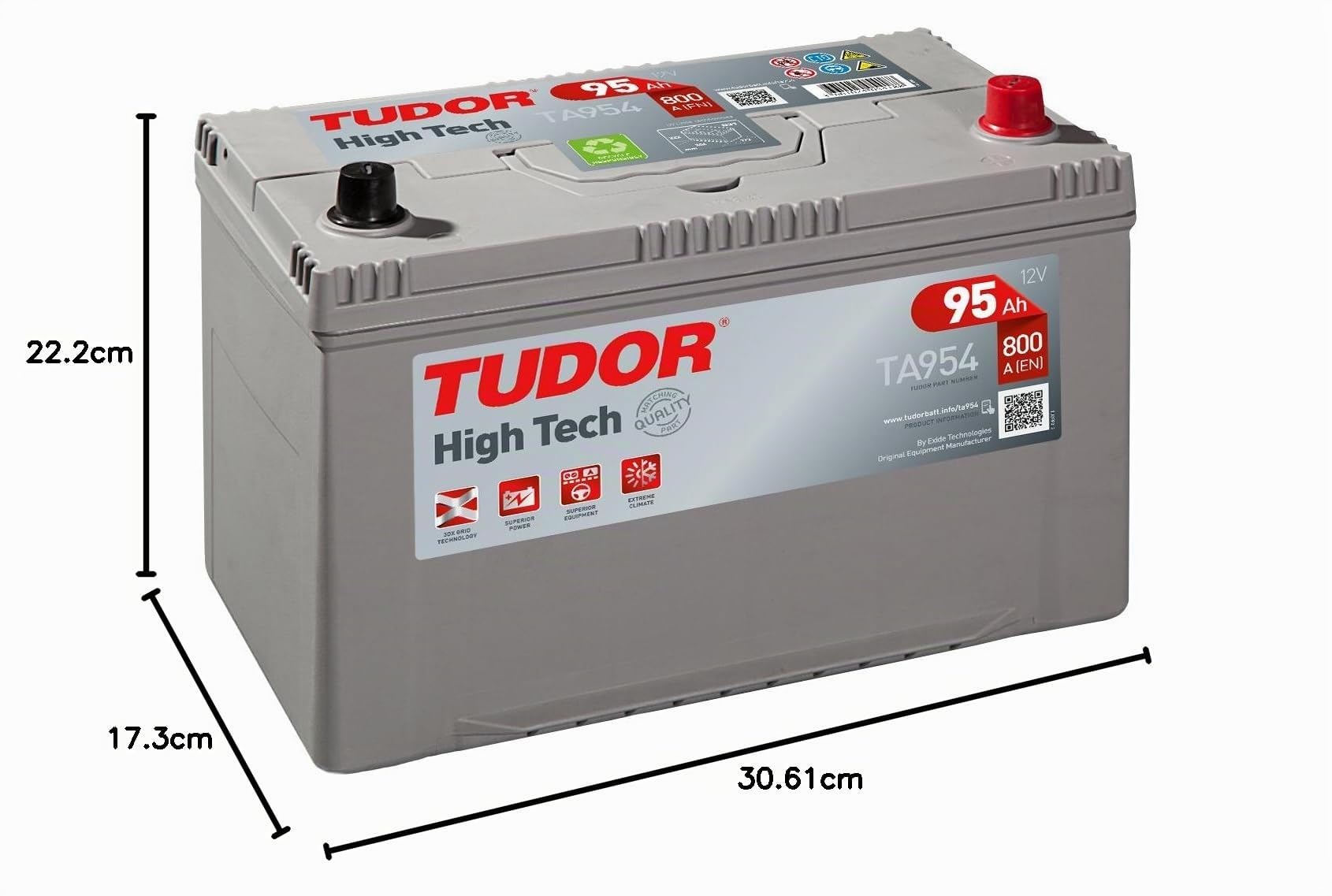 Bateria de coche Tudor HighTech 95ah TA954