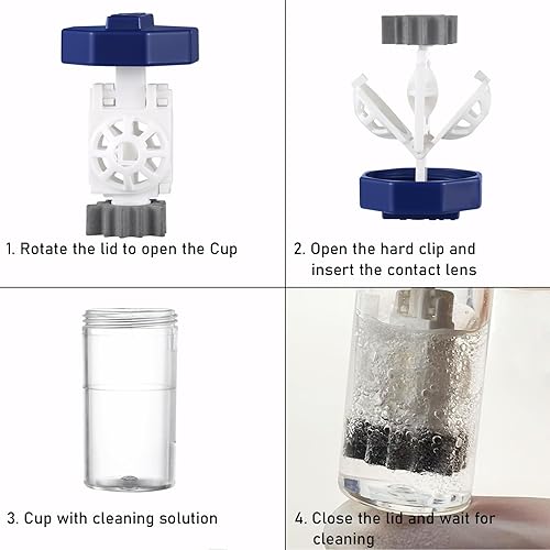 Miniatura 4 de Estuche limpiador de lentes de contacto con peróxido de hidrógeno, lavadora de lentes de contacto ocular, funda protectora universal con forma de