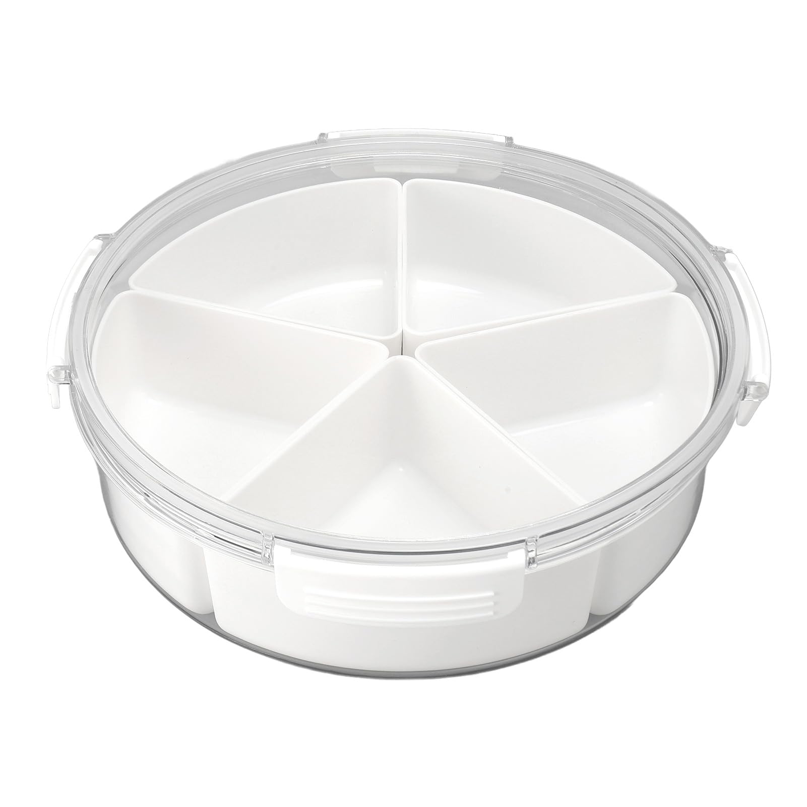 Masyrt Multifunctional Sensory Bin with Lid and 5 Removable Storage Inserts - Ideal for Toddler Crafts and Sensory Bin Toys, White