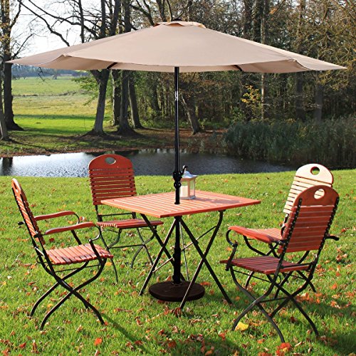 Giantex 10Ft Solar Patio Umbrella Sunbrella Without Lights, 6 Ribs Market Steel Tilt W/Crank For Garden, Deck, Backyard, Pool Indoor Outdoor Use #TOP1