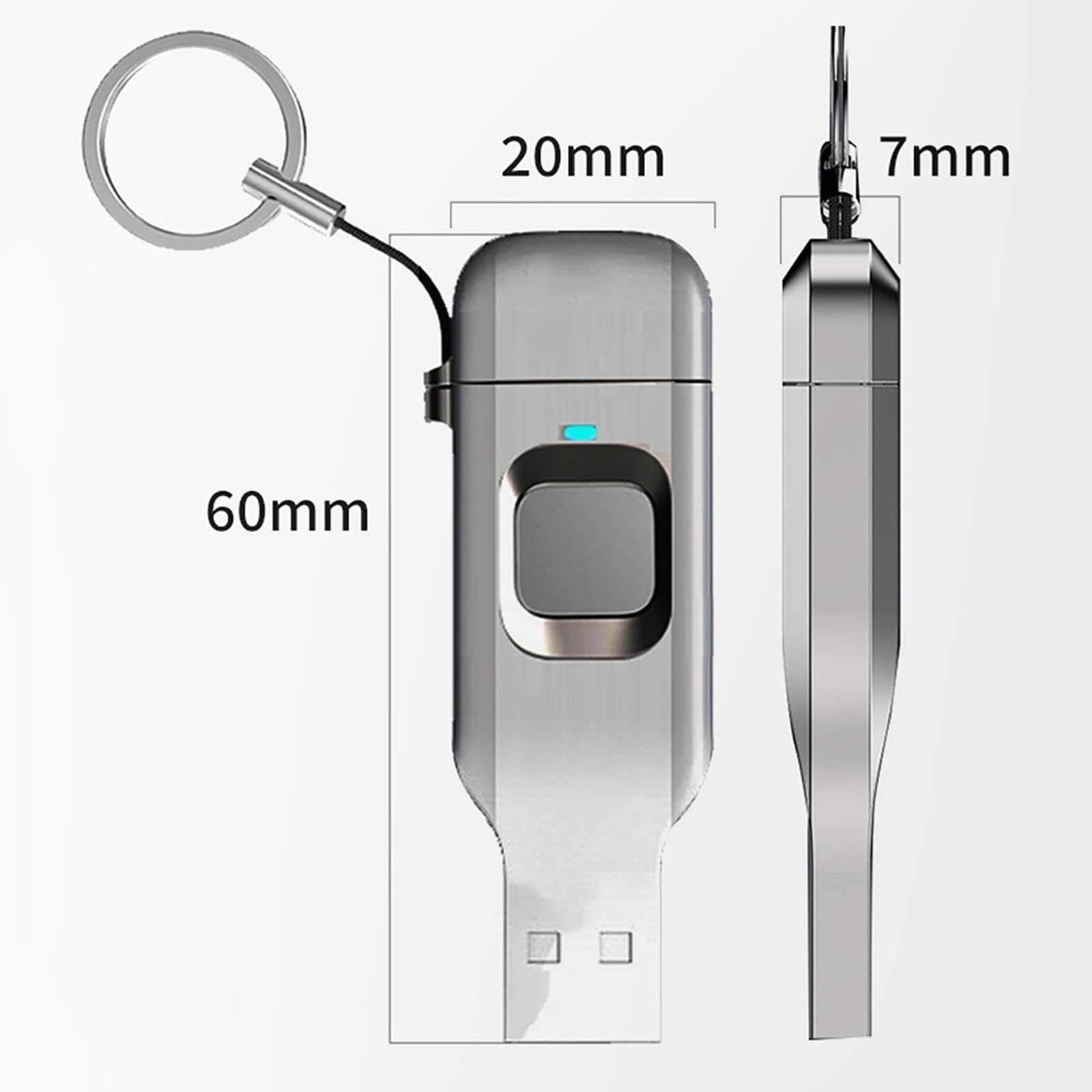Chiavetta USB con Impronta Digitale, 16GB/32GB/64GB/128GB/256GB Chiavetta USB 3.0, Doppia Interfaccia USB 3.0 + Type-C, Partizione Crittografata Personalizzabile 64GB