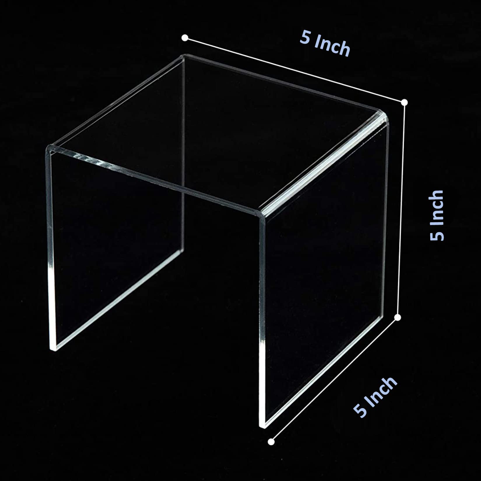Parikshit sublimation Acrylic Buddha Showpiece Figure Statue Idols Home Decor Shelf Display Risers Organizer Stand for Living Room Table Showcase Transparent Holder Pack of 2 (Size: 5X5X5 Inch)