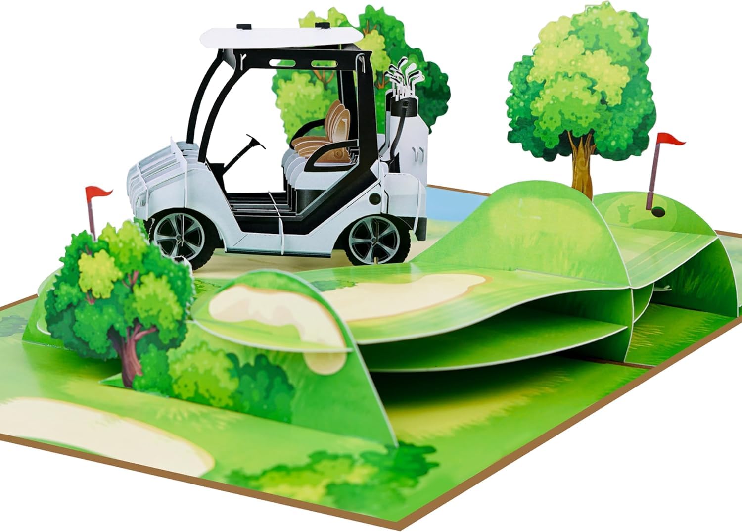 Fathers Day Card Pop Up | 3D Birthdays Greeting for Father Dad Men Grandpa Husband (Size 15x20 cm - Golf)