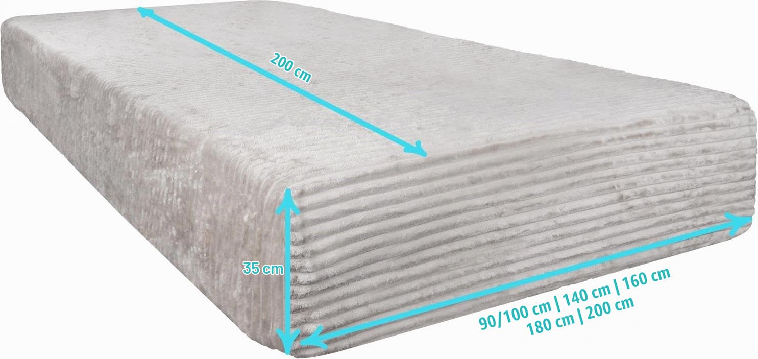 2er Set Spannbettlaken aus Streifen-Flanell in verschiedenen Größen für hohe Matratzen | 90-100 cm x 200 cm bis 200 cm x 200 cm Farbe Taupe Größe 90-100 cm × 200 cm