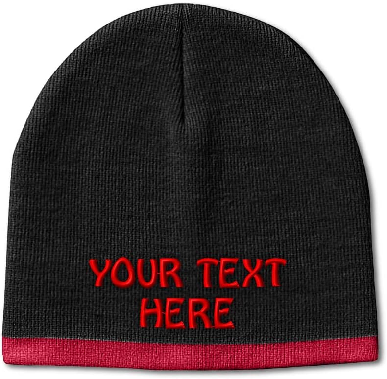 Beanie Hat for Men & Women Custom Personalized Text Winter Beanie for Women & Men