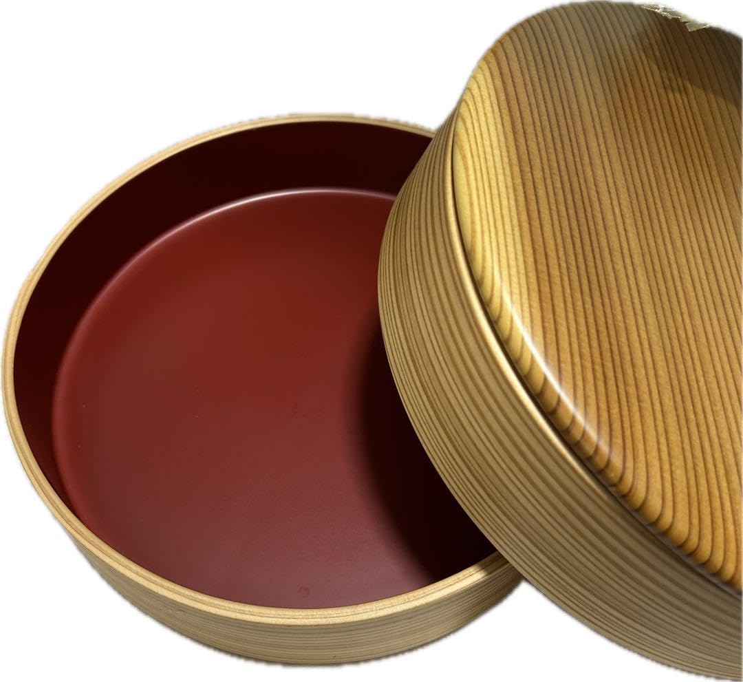 大館曲げわっぱ　栗久　二段重　蓋付き 秋田杉　菓子器　丸型　天然木 大館曲げわっぱ 栗久 二段重 蓋付き 秋田杉 菓子器 丸型