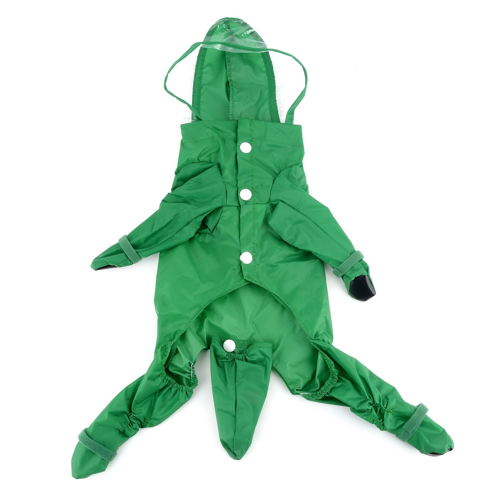 Zunea Waterproof Dog Raincoat with Legs and Boots, Green, S, Dinosaur Pattern - Image 4