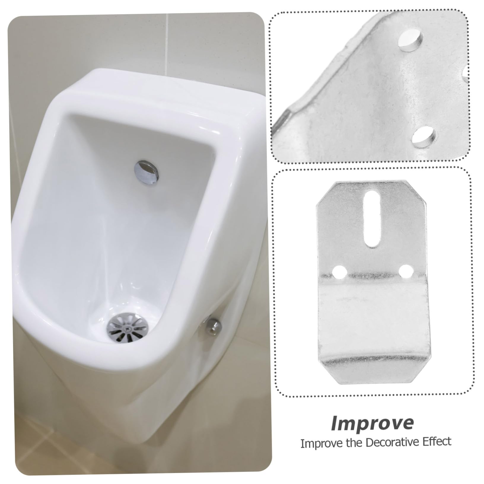 Cabilock Petit Support Métallique pour Urinoir, Support de Salle de Bain Mural, Installation Facile, Design Compact, en Acier Inoxydable