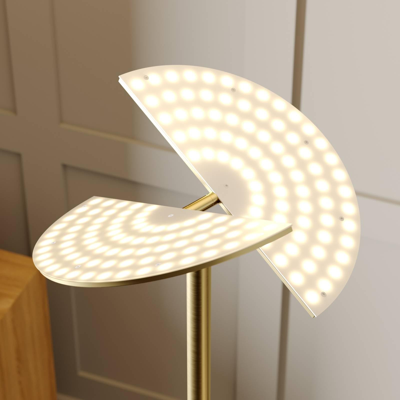 Lucande lampa podłogowa LED 3 -punktowa 'Anniki' z możliwością ściemniania, styl nowoczesny, m. in. do salonu, jadalni, kolor mosiężny, złoty, metal