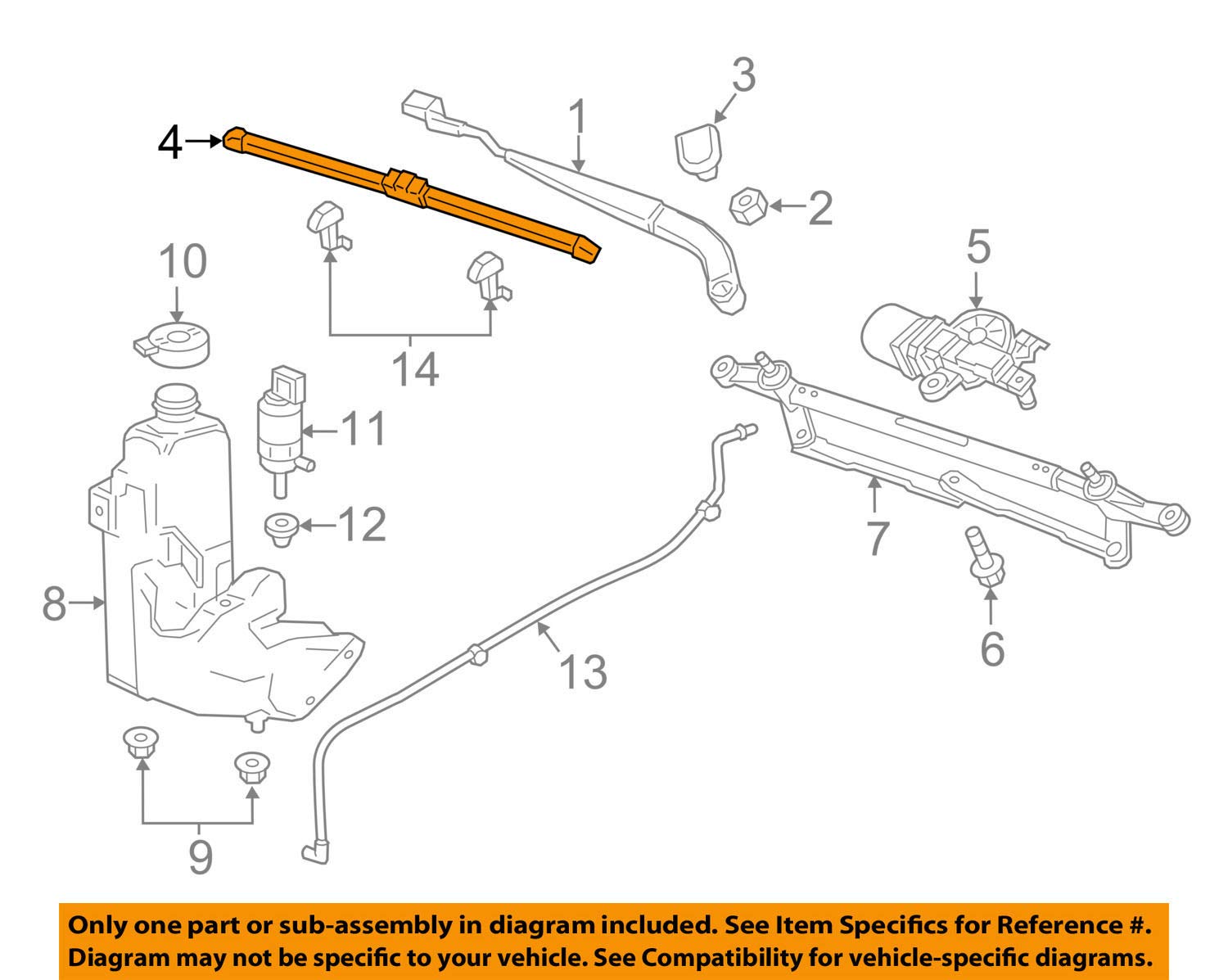 New OEM GM Wiper Blade – Windshield Washer Arm – Part 15214346, Direct Fit