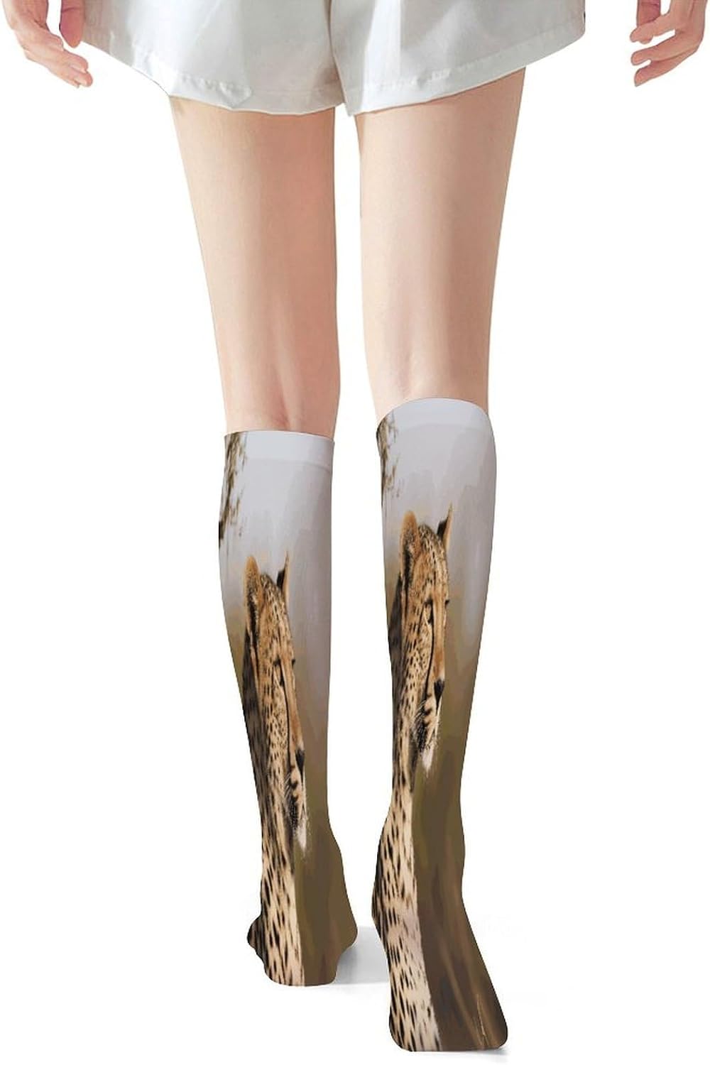 Wild Animal Leopard Women High Waist Fishnet Stockings Stretch Mesh Pantyhose Sexy Trendy Legwear for Daily Wear