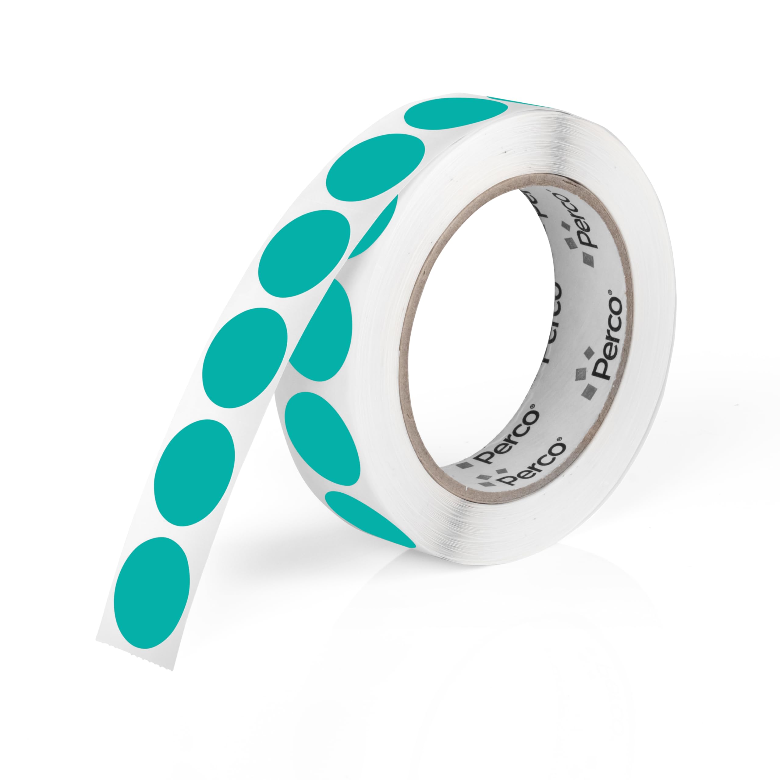 Perco Teal 1-Inch Round Circle Dot Sticker Labels with Easy Peel Perforation - 1,000 Labels per Roll - Strong Adhesion, Vibrant Colors for Organizing,