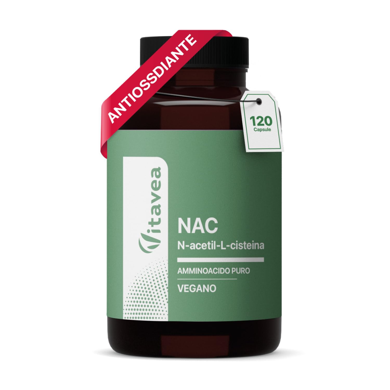 NAC N-acetil-L-cisteina 590 mg - 120 capsule vegane - Supporto al glutatione e azione antiossidante - Protezione cellulare contro lo stress ossidativo - Senza glutine e OGM - Vitavea