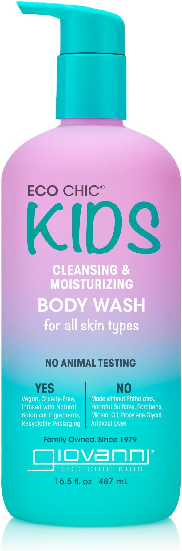 Eco Chic KIDs Cleansing & Moisturizing Body Wash - Kids Body Wash, Kids body Wash Sensitive Skin, Kids Soap And Body Wash, Kids Sensitive Body Wash, For All Skin Types - 16.5 Fl Oz