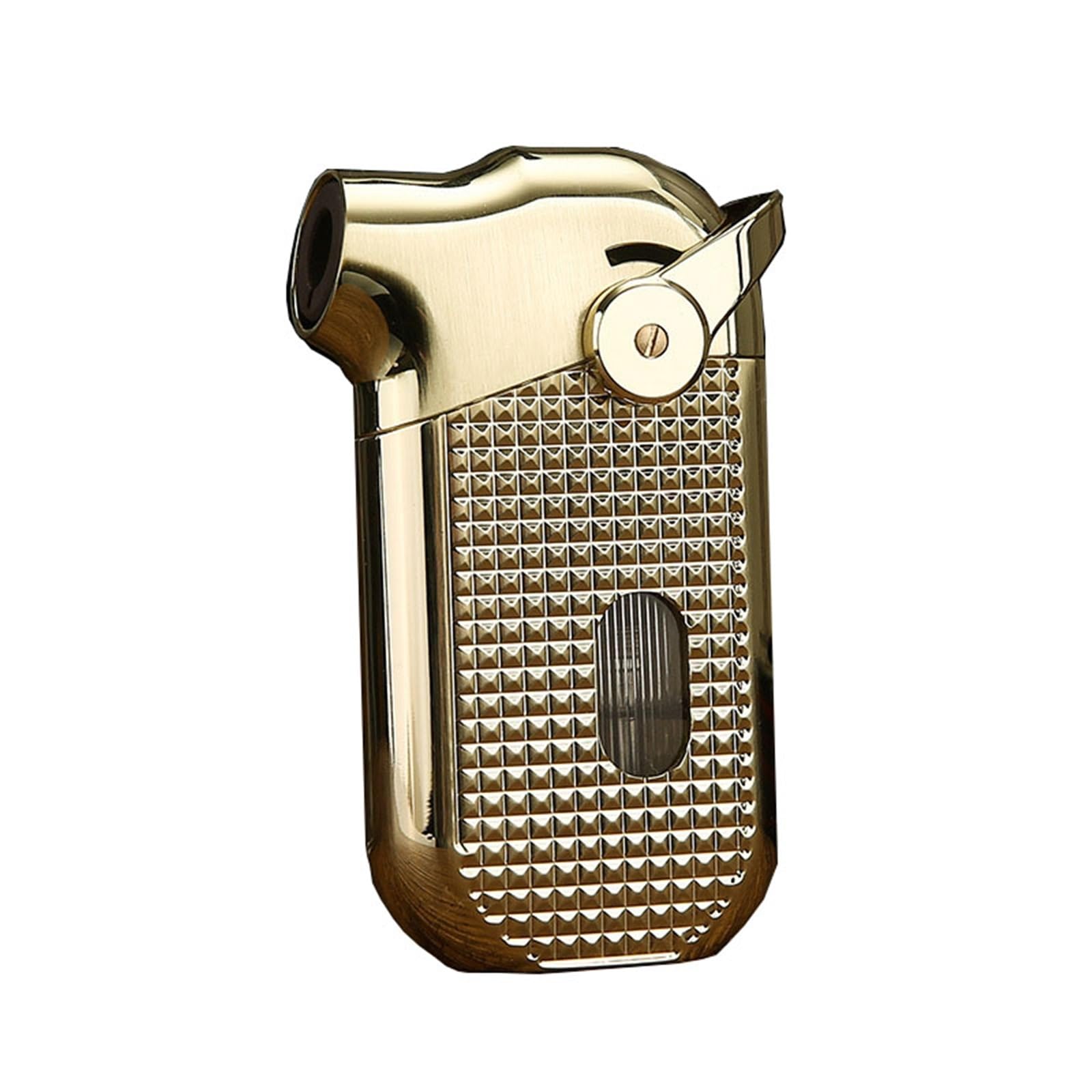Encendedor de llama de chorro elegante con tanque visible, regalo para hombres