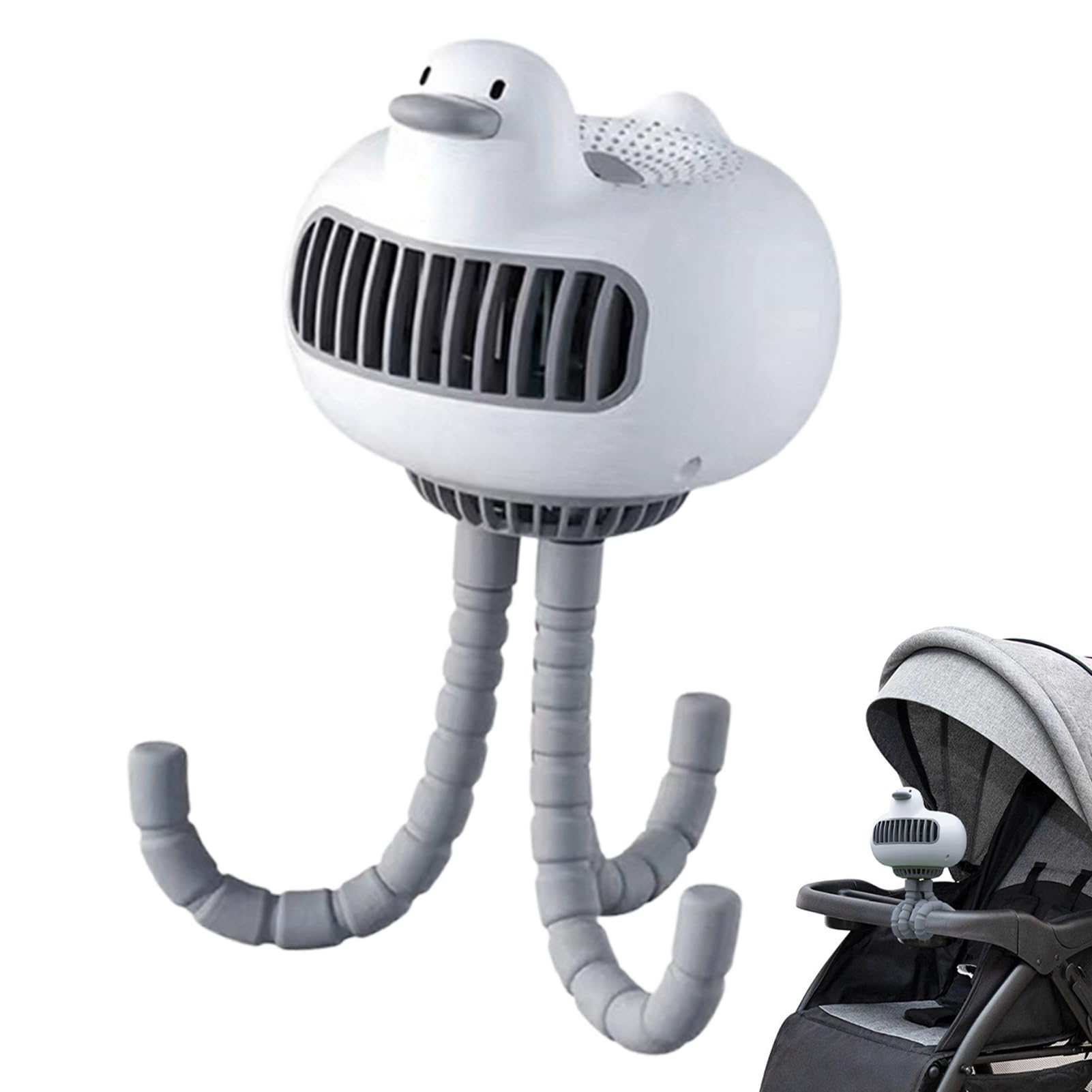 Ventilador portátil para cochecito, mini ventilador portátil para cochecito, ventilador pequeño con clip, ventilador portátil, desmontable de 3 velocidades, recargable, rotación de 360°, ventilador de