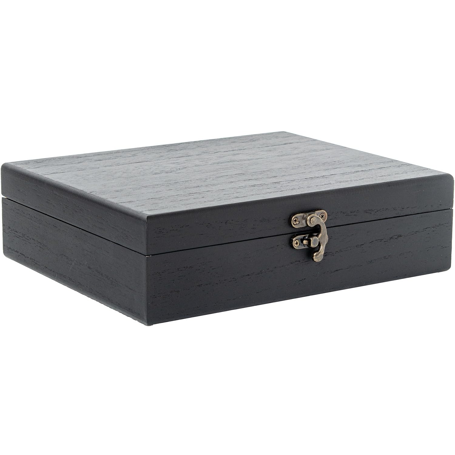 DRW Cavatappi in scatola di legno in nero e cromato 23,5x19x7 cm